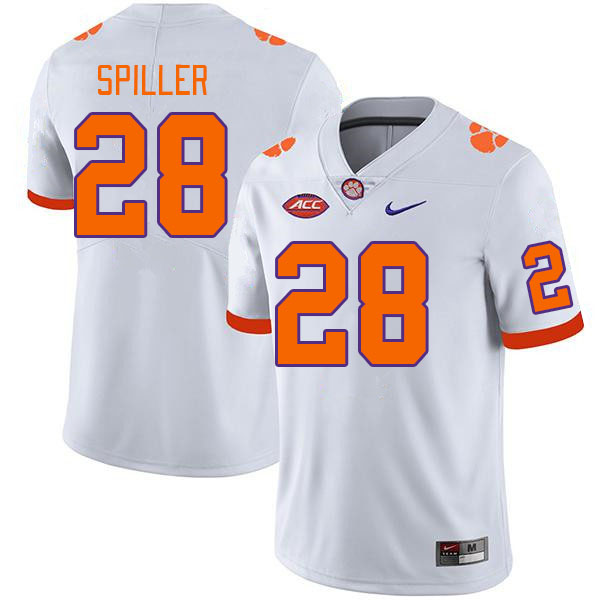 Clemson Tigers #28 C.J. Spiller College Football Jerseys Stitched Sale-White